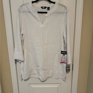 Lands' End White Women's Tunic Top